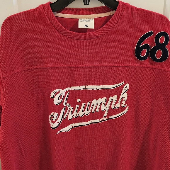 Triumph Motorcycles Sixty8 Short Sleeve Thermal Knit Shirt - Red - Size XL - Picture 2 of 12